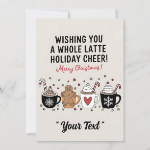 Christmas Wishing You A Whole Latte Coffee Cheer Invitation