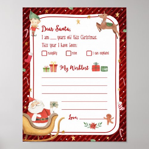 Christmas Wishlist Letter Poster