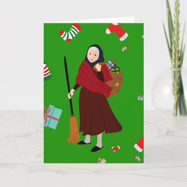 christmas witch Befana Holiday Card (Front)
