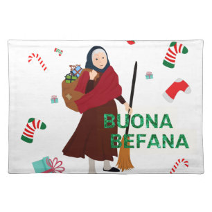 christmas Witch buona Befana Cloth Placemat