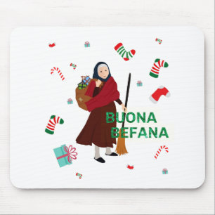 christmas Witch buona Befana Mouse Pad