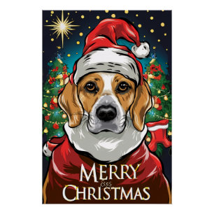 Christmas with Beagle Poster