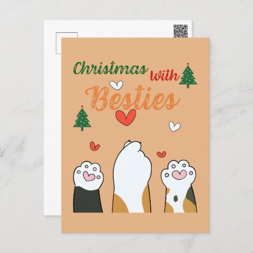 Christmas with Besties   Postcard