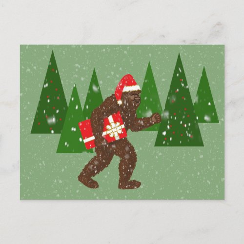 Christmas with Bigfoot Holiday Postcard