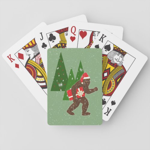 Christmas with Bigfoot Poker Cards