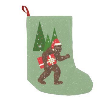 “christmas With Bigfoot” Small Christmas Stocking by nharveyart at Zazzle