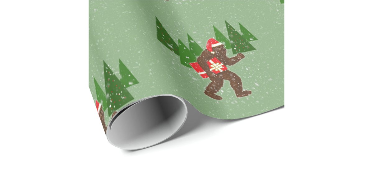 “Christmas with Bigfoot” Wrapping Paper Zazzle