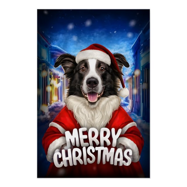 Christmas with Border Collie Poster (Front)
