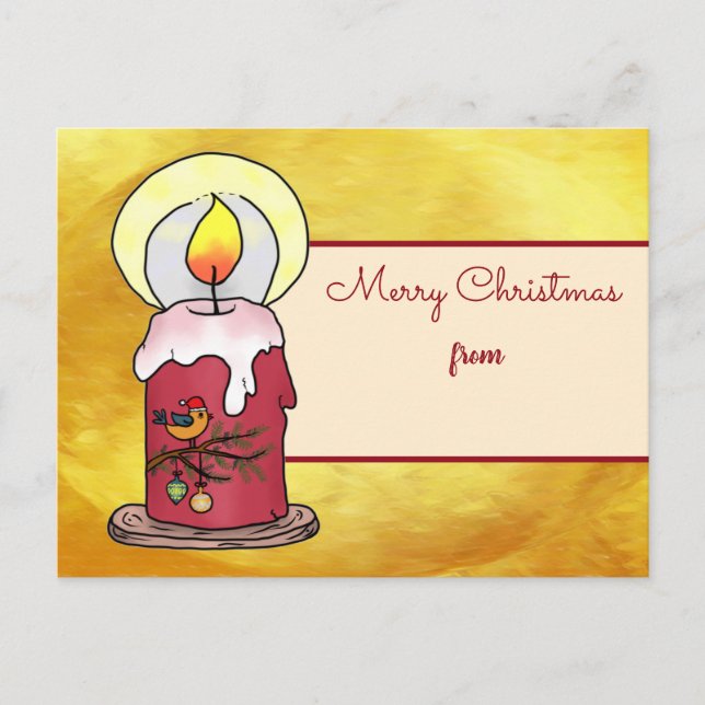 Christmas with candle postcard (Front)