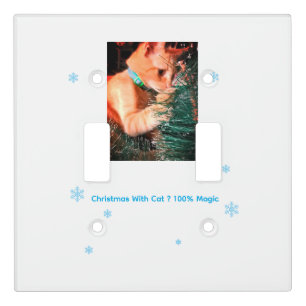 Christmas With Cat Photo customize Light Switch Cover
