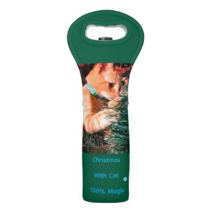 Christmas With Cat Photo customize Wine Bag