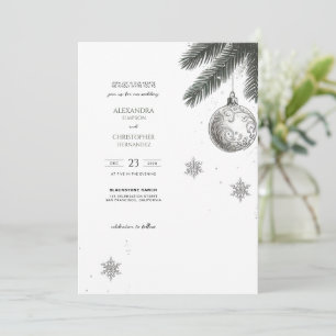 Christmas with Details and QR Wedding Invitation