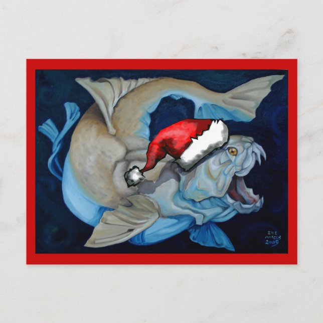 Christmas with Dunkleosteus Holiday Postcard (Front)
