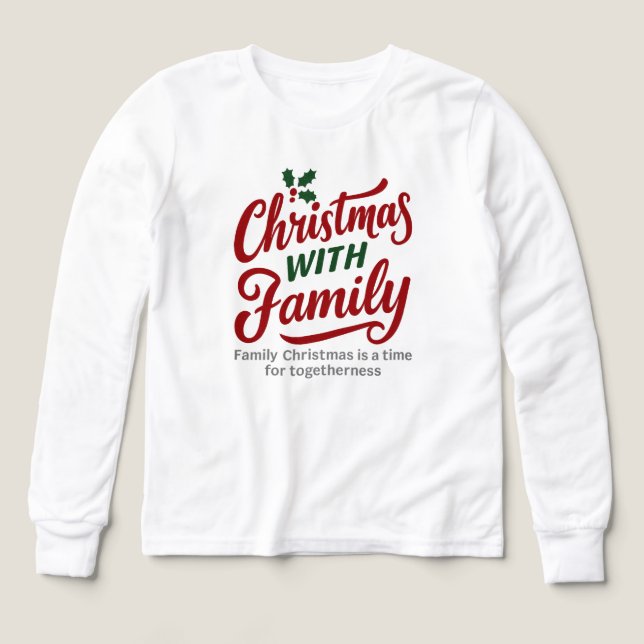 Christmas WITH Family – Glitter Holiday Design Tri-Blend Shirts (Design Front)
