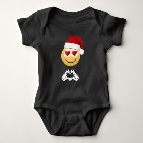 Christmas with Funny Emoji v1 Baby Bodysuit