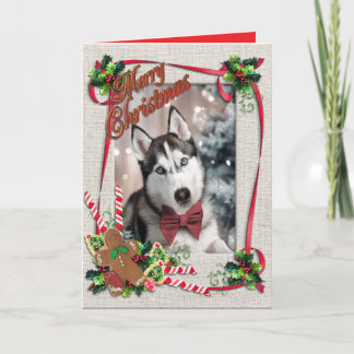 Christmas with Huskie Folded Greeting Card