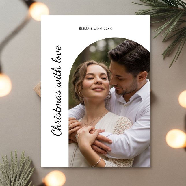 Christmas With Love Personalized Couple Card (Creator Uploaded)