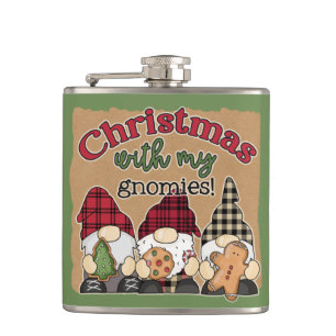 Christmas with my Gnomies Adult Stocking Stuffer Flask