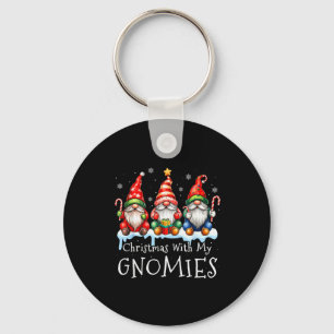 Christmas With My Gnomies Buffalo Plaid Gnome Fami Keychain