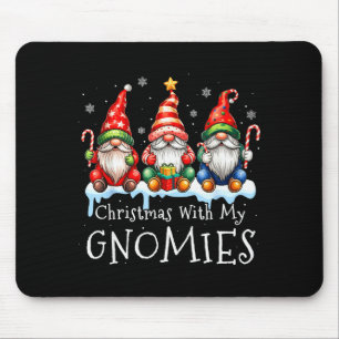 Christmas With My Gnomies Buffalo Plaid Gnome Fami Mouse Pad