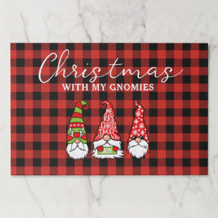 Christmas With My Gnomies Buffalo Plaid Placemat