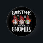 Christmas With My Gnomies Buffalo Red Plaid Gnome  Button<br><div class="desc">Christmas With My Gnomies Buffalo Red Plaid Gnome</div>