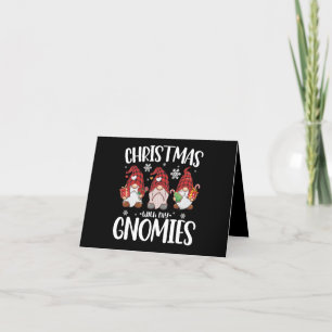 Christmas With My Gnomies Buffalo Red Plaid Gnome Letterpress Thank You Card