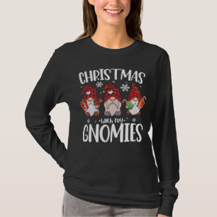Christmas With My Gnomies Buffalo Red Plaid Gnome  T-Shirt