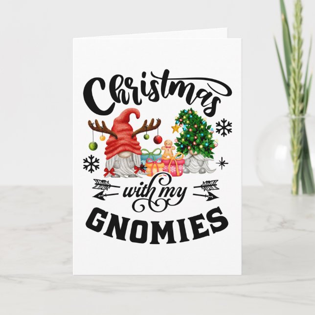 Christmas With My Gnomies Christmas Gnome Card (Front)