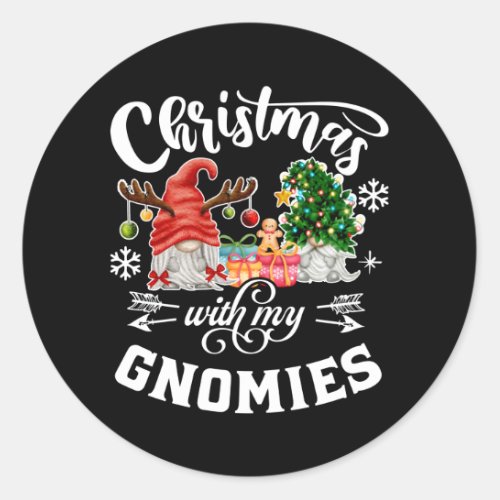 Christmas With My Gnomies Christmas Gnome Classic Round Sticker