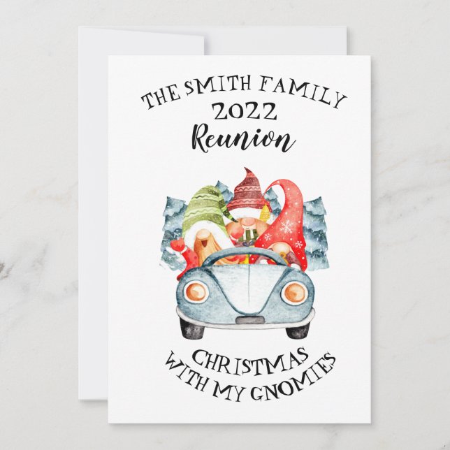 Christmas With My Gnomies Family Christmas Reunion Invitation (Front)
