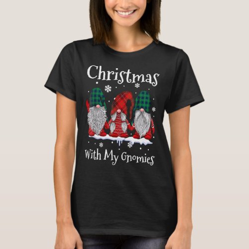 Christmas With My Gnomies Family Matching Xmas Squ T_Shirt