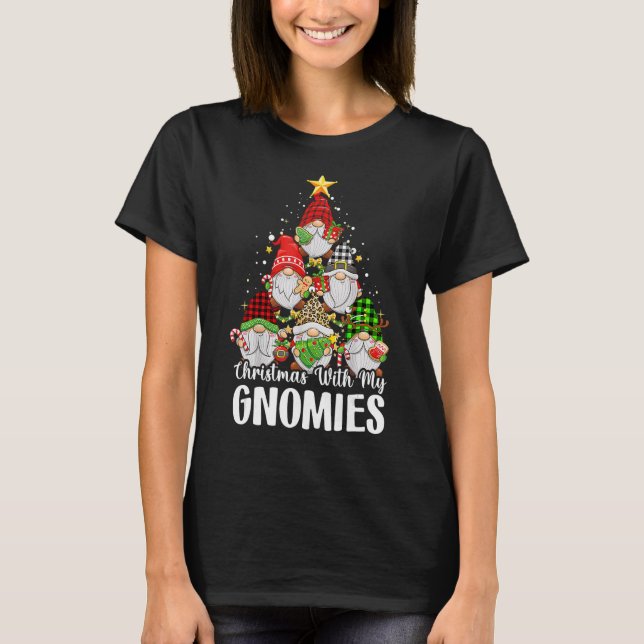 Christmas With My Gnomies Family Pajamas Gnome Tre T-Shirt (Front)