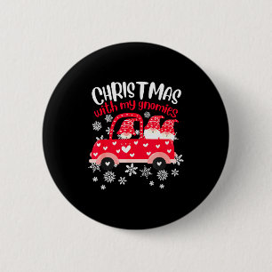 Christmas With My Gnomies ,funny Christmas Pajamas Button