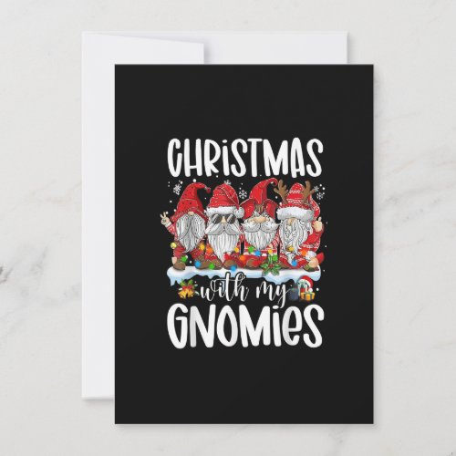 Christmas With My Gnomies Funny Red Gnome Xmas Men Invitation