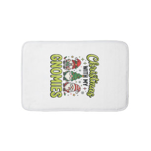 Christmas With My Gnomies Gnome Design Bath Mat