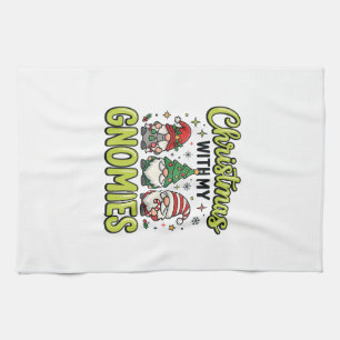 Christmas With My Gnomies Gnome Design Kitchen Towel