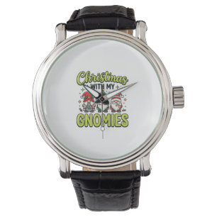 Christmas With My Gnomies Gnome Design Watch