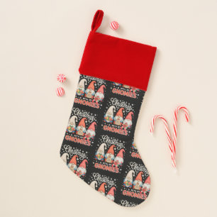 Christmas With My Gnomies Gnome Xmas Lights Family Stocking
