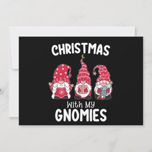 Christmas With My Gnomies Holiday Gnome Invitation