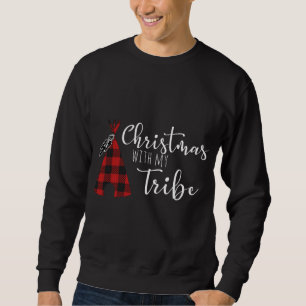 Christmas With My Tribe, Buffalo Plaid Christmas s Sweatshirt