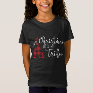 Christmas With My Tribe, Buffalo Plaid Christmas s T-Shirt