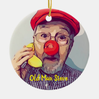 Christmas with Old Man Steve Ceramic Ornament