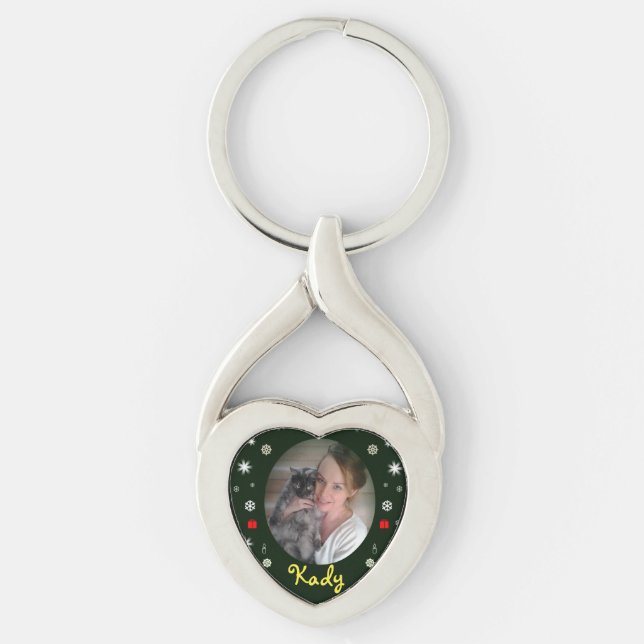 Christmas With Pet Keychain by RoseWrites (Front)