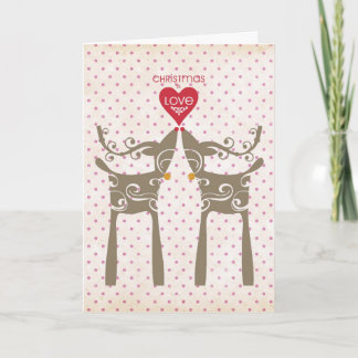 Christmas with Reindeers Holiday Card
