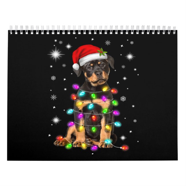 Christmas With Rottweiler Dog Calendar (Cover)