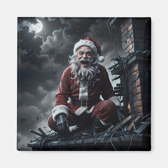 Christmas with Santa Claus evil twin Magnet (Front)