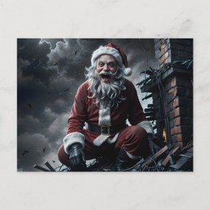Christmas with Santa Claus's evil twin Postcard