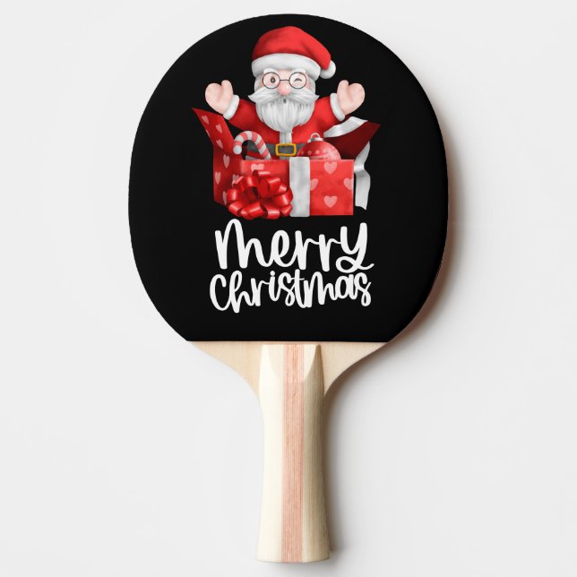 Christmas with Santa Ping Pong Paddle (Front)