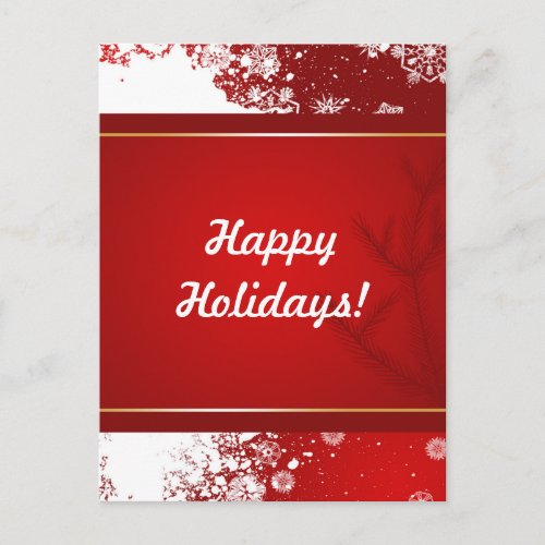 Christmas with Snow Red Background Card
